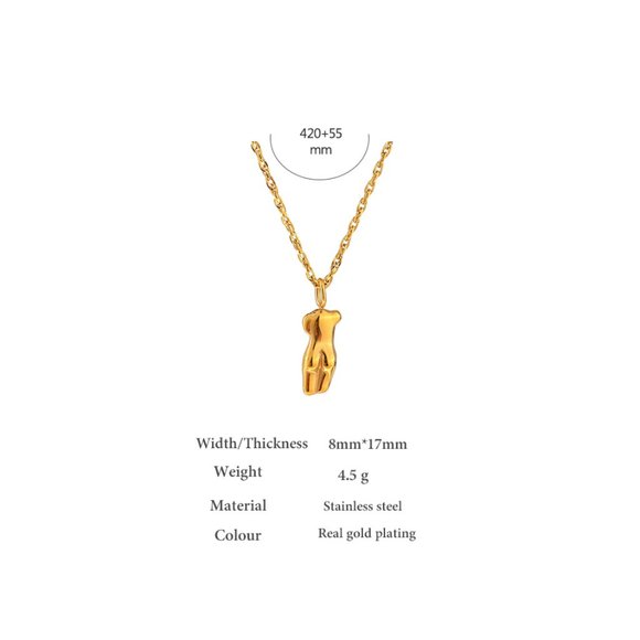 ^NEW 18K Gold Plated Female Woman Figure Pendant Necklace - Picture 4 of 7